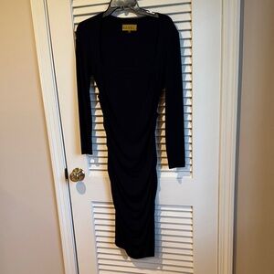 Nicole Miller Elegant Black Long Sleeve Cocktail Dress